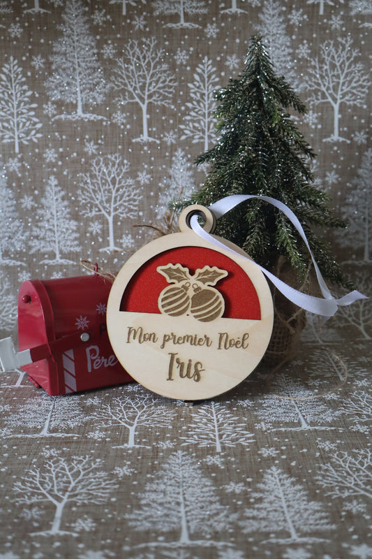 Boule "mon premier Noël" colorée
