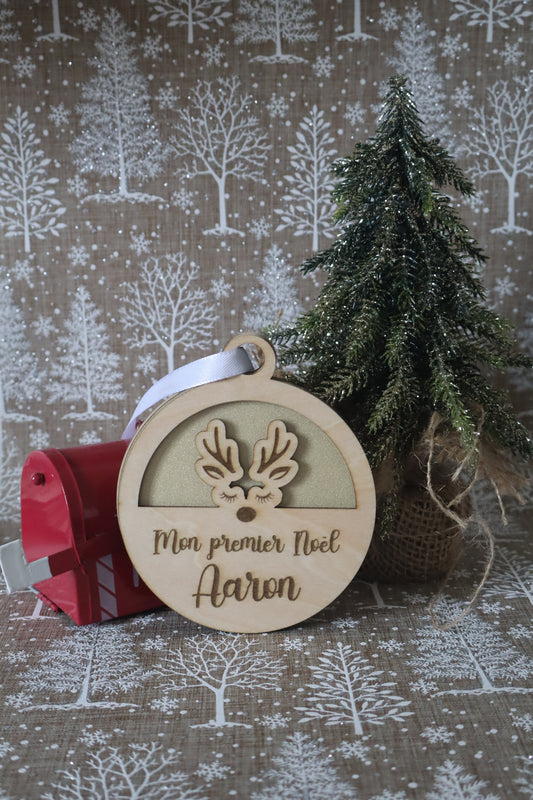 Boule "mon premier Noël" colorée